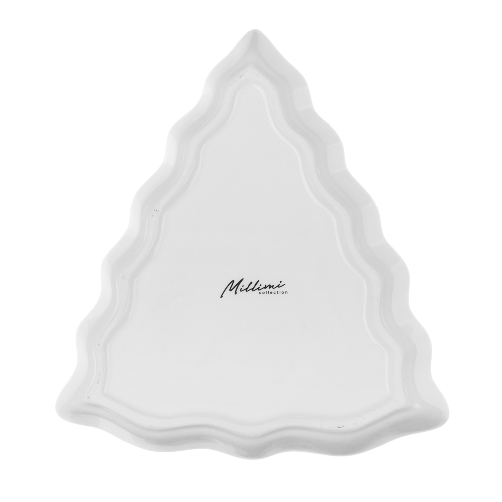 MILLIMI Снегири Блюдо в форме елки 21х16х3см, керамика, арт.№ 820-682