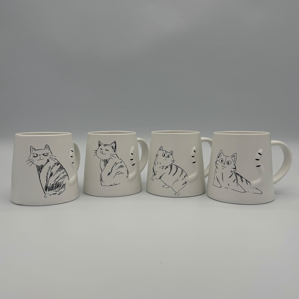 Кружка Коты тм MILLIMI, 410мл, 4 дизайна, фарфор, арт.№ 806-507