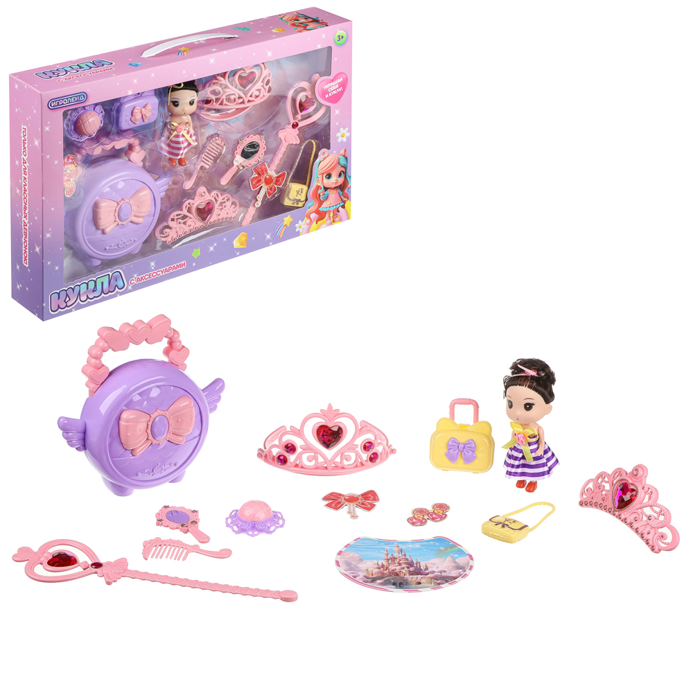 ИГРОЛЕНД Кукла 10 см с аксессуарами, PVC, PP, FBS, 44,5х7х28,5 см, арт.№ 436-174