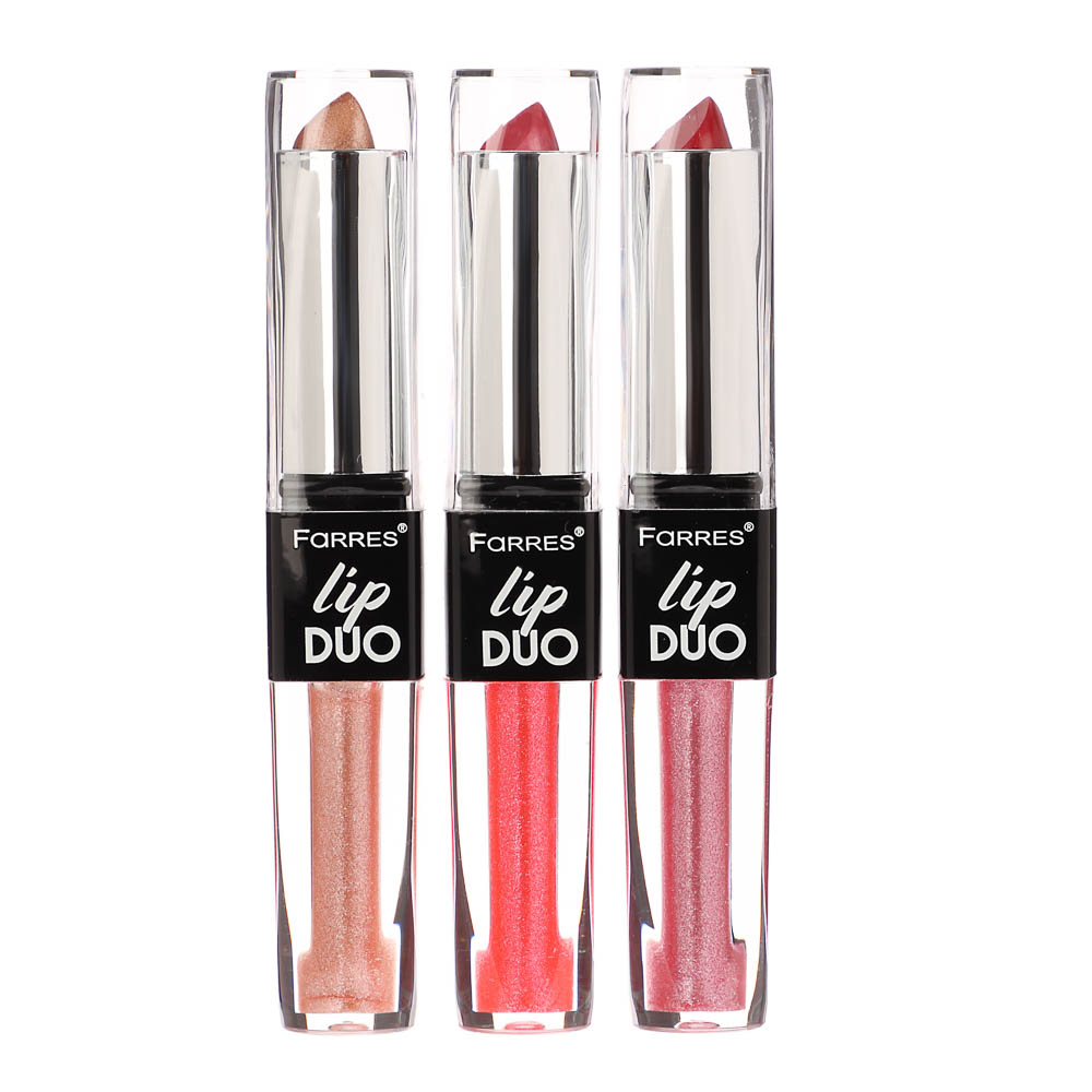 Блеск увлажняющий + помада для губ 2 в 1, тм Farres  4 г, арт.№ 330-616