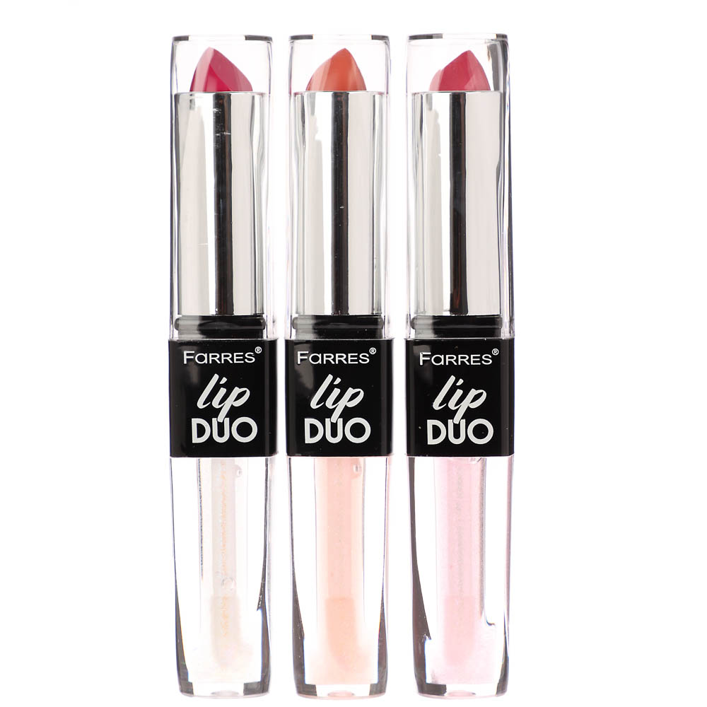 Блеск увлажняющий + помада для губ 2 в 1, тм Farres  4 г, арт.№ 330-616