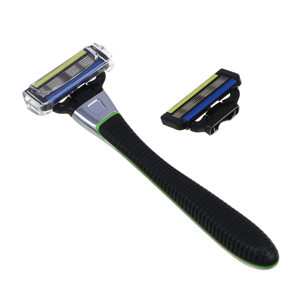 PROWAY Станок для бритья мужской(5 лезвий) + 2 сменных кассеты, пластик, арт.№ 948-014