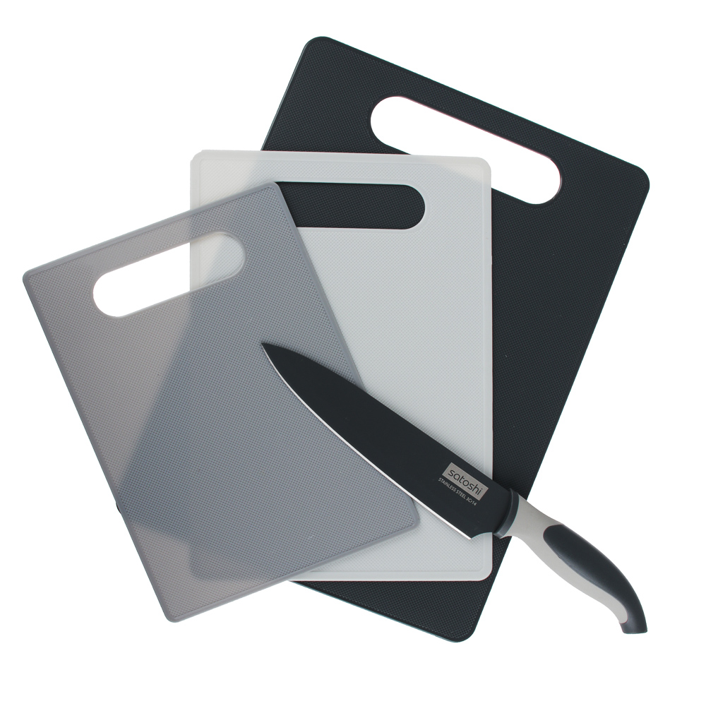 SATOSHI Набор разделочных досок с ножом, 4 предмета, арт.№ 803-280