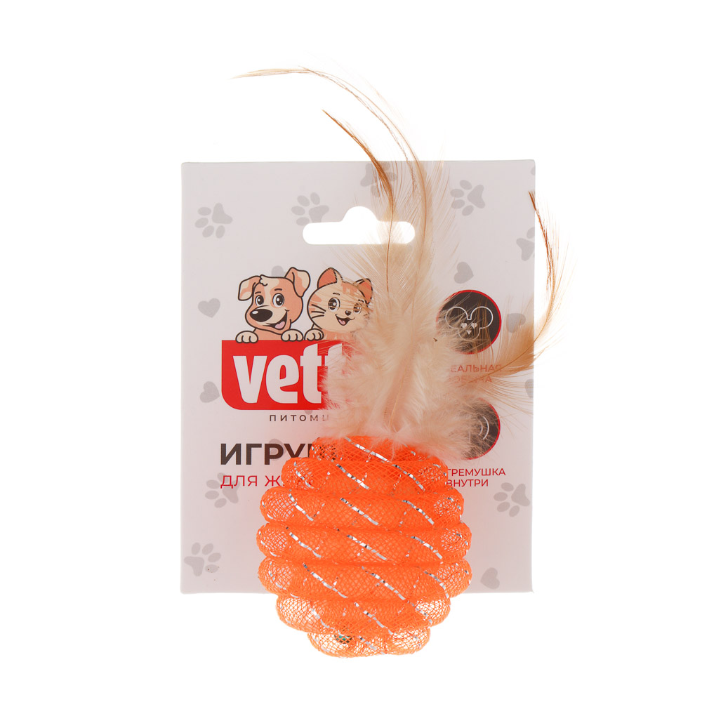VETTA Игрушка для домашних животных, перья, полипропилен, 5 см, арт.№ 273-434