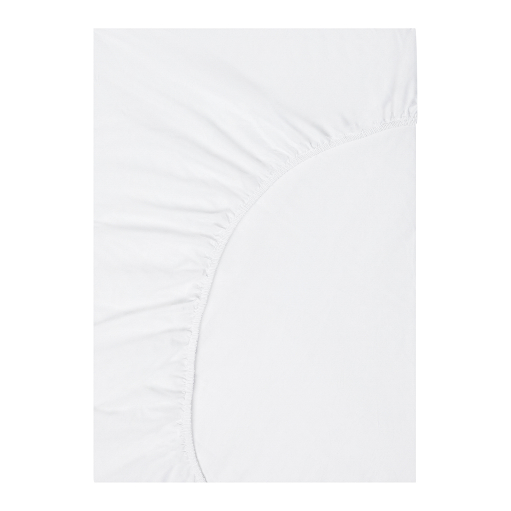 BY COLLECTION Простыня на резинке 140х200х25см, 100% хлопок, белый, арт.№ 432-200