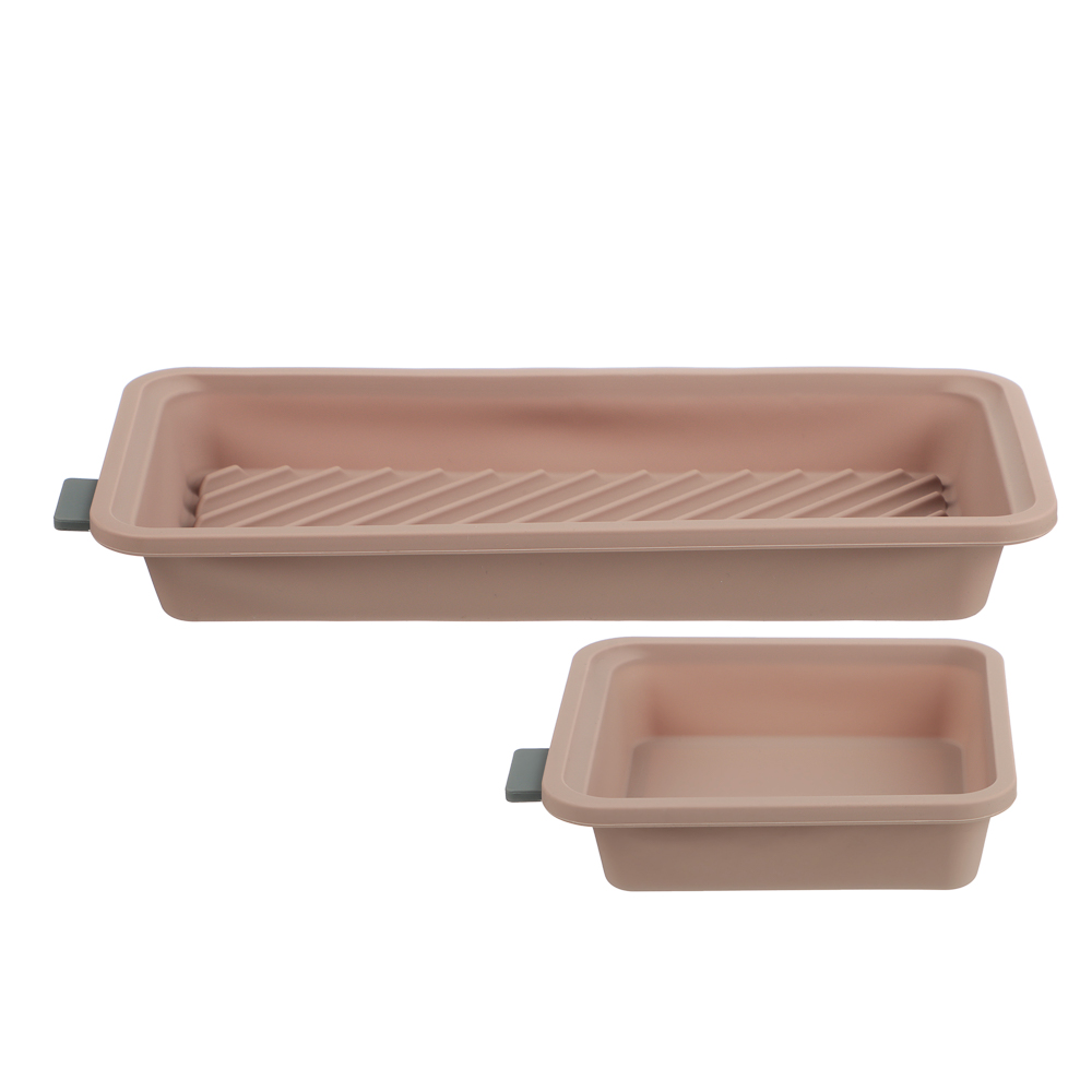 SATOSHI Набор форм для выпечки прямоугольных 2пр, 27,5х13х3,5см и 13,5х12,5х3,5 см, силикон, арт.№ 856-198