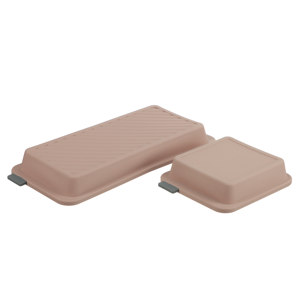 SATOSHI Набор форм для выпечки прямоугольных 2пр, 27,5х13х3,5см и 13,5х12,5х3,5 см, силикон, арт.№ 856-198