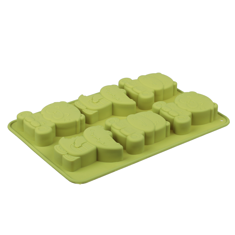 VETTA Форма для выпечки 6 ячеек 23,5х16х2см "Зверята", силикон, 3 цвета, арт.№ 856-200