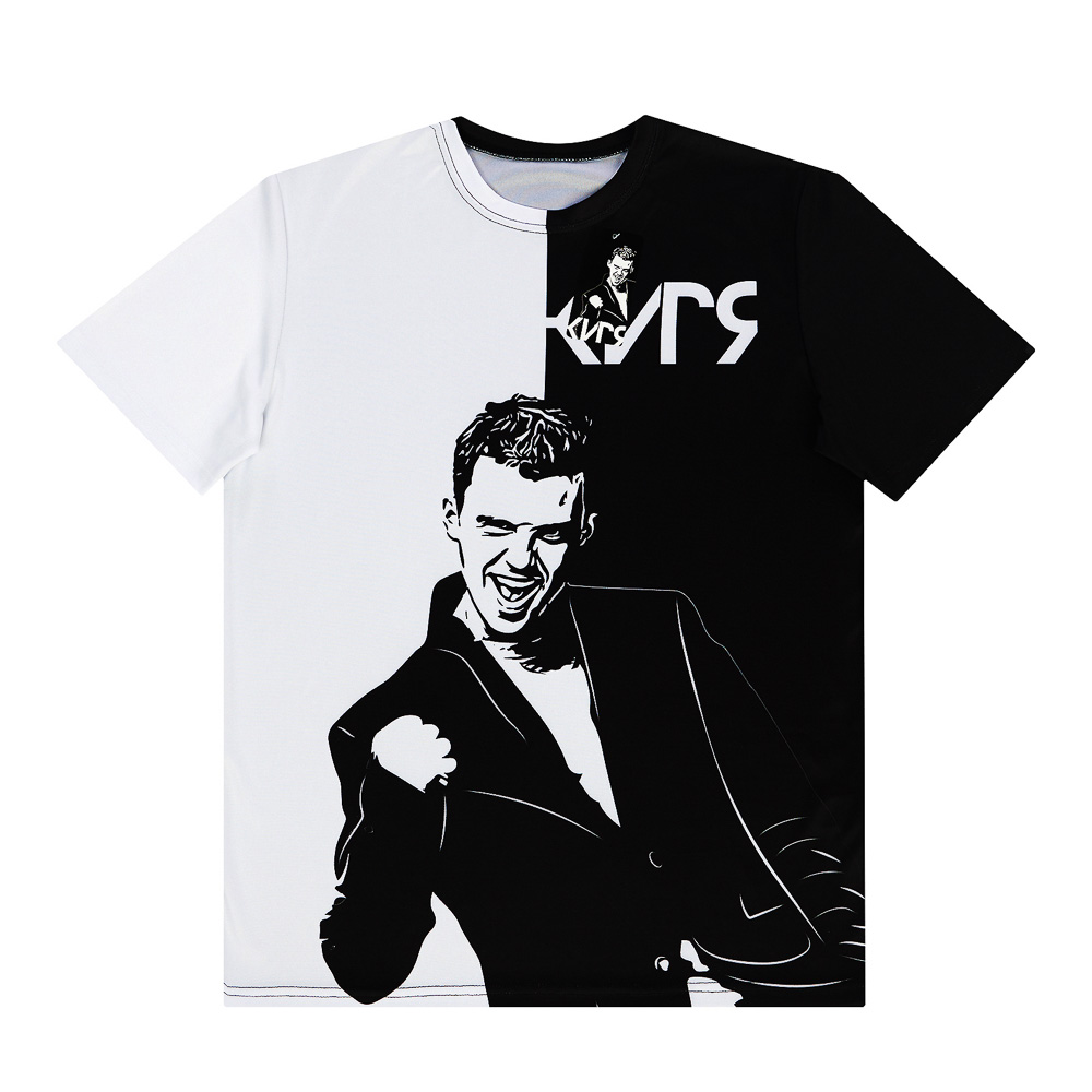 Футболка спортивная для взрослых «КИРЯ», размер 3XL, 100% полиэстер, черно-белая, арт.№ 006-045