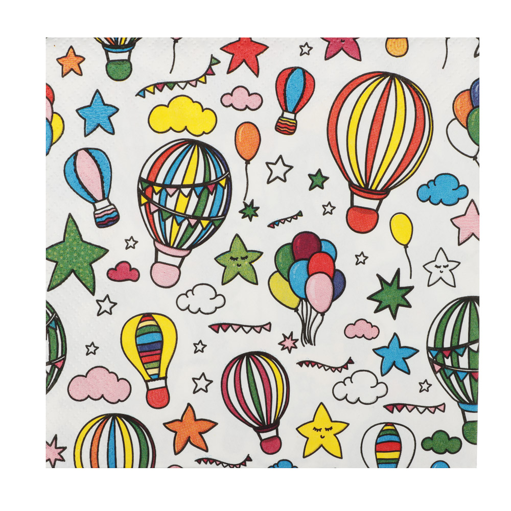 Салфетки бумажные трехслойные Шарики с обводкой 33x33 см, 20 шт, арт.№ 530-385