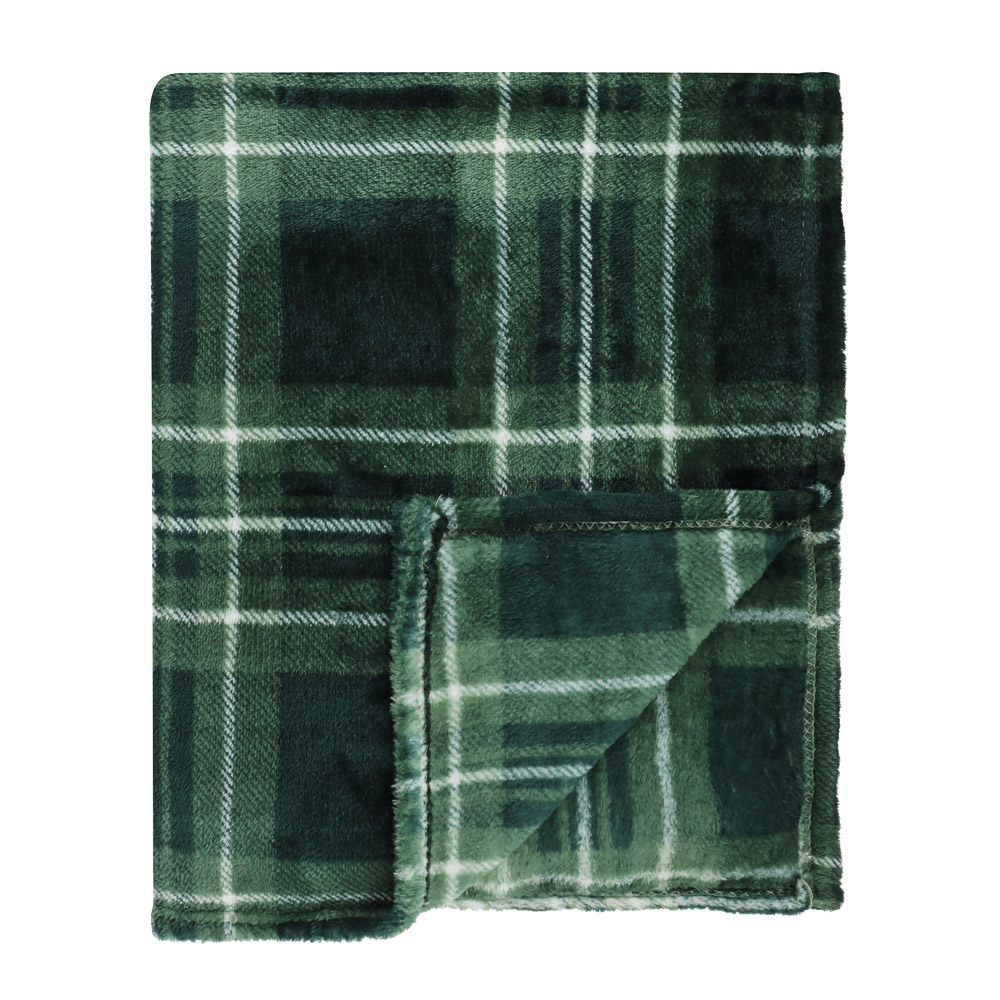 PROVANCE Фелиз Плед с принтом, 130х170см, 100% полиэстер, зеленый, арт.№ 492-226