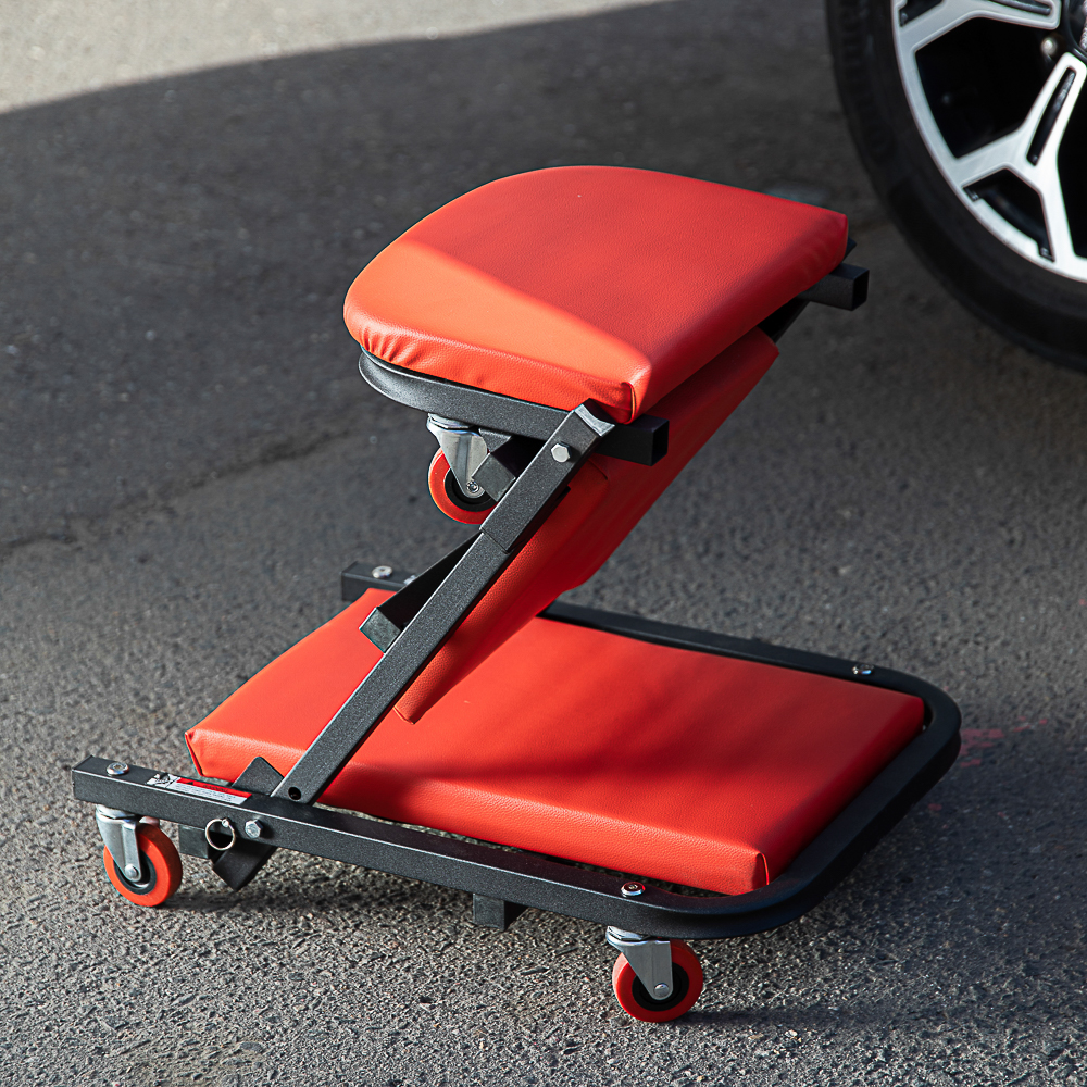 ЕРМАК Лежак подкатной, трансформер (стул) 102x41x15см, металл, кожа, арт.№ 690-117