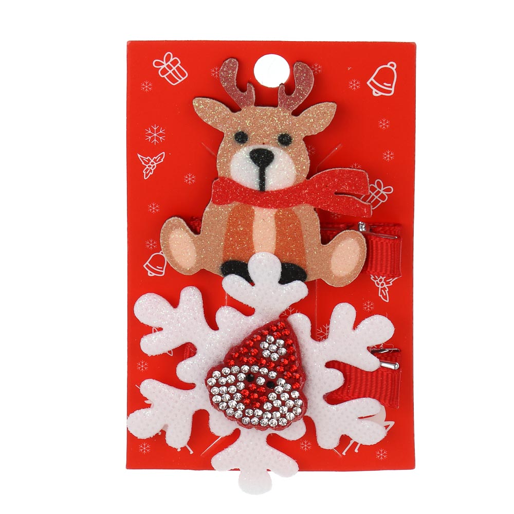 Заколка для волос 2 шт, тм ЮНИLOOK, 1-6,5см, металл, полимер, 6 дизайнов, #1, арт.№ 322-304