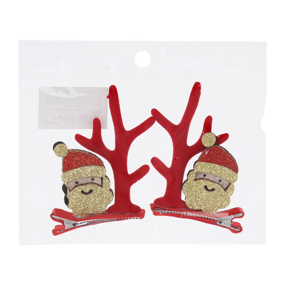 Заколка для волос 2 шт, тм ЮНИLOOK, 7-4,8см, металл, полимер, 6 дизайнов, #2, арт.№ 322-305