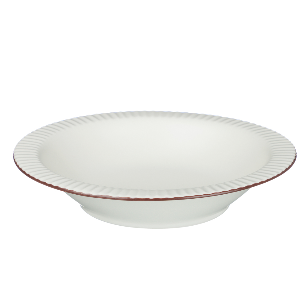 Тарелка суповая Лусия тм MILLIMI, 21,3см, фарфор, кремовый, арт.№ 816-247