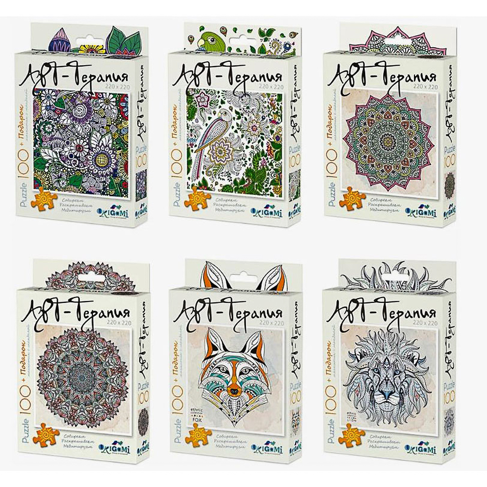 Арт-терапия Коллекция пазлов 100 элементов - талисман, 18,5х3,5х12,2 см, арт.№ 285-271
