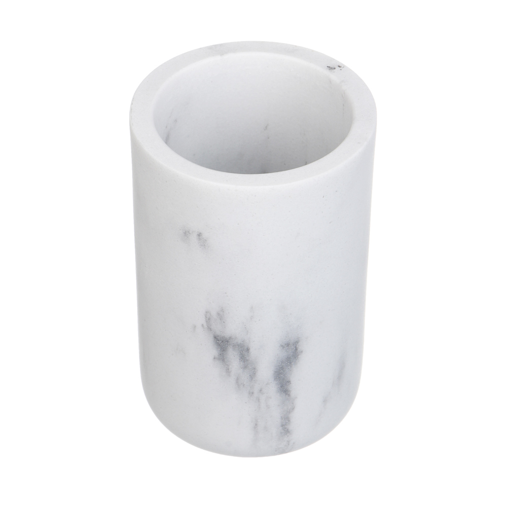 Стакан для ванной комнаты тм VETTA Мрамор, смола (полирезин), бело-серый, 7,5x7,5x10см, арт.№ 463-560