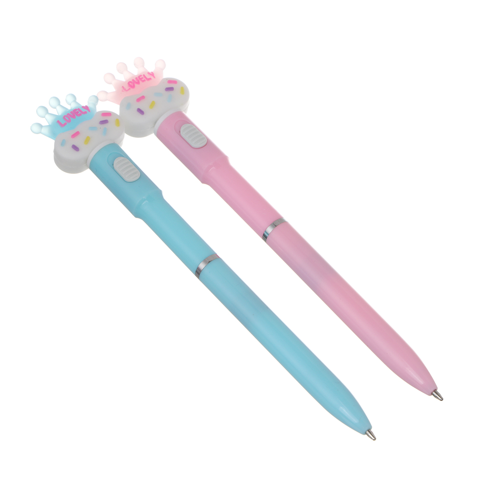 Ручка шариковая синяя с LED подсветкой "Корона", 2 вида, арт.№ 591-299