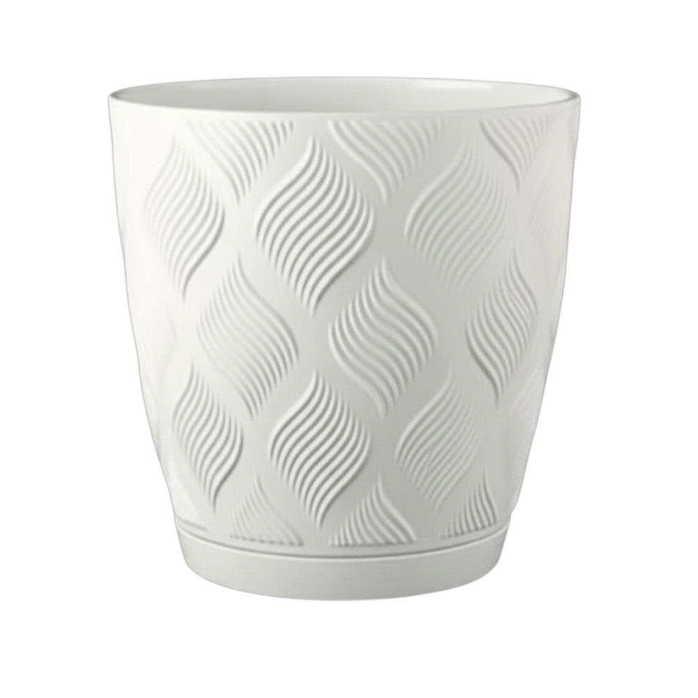 Горшок для цветов с поддоном "Мираж" 3,7л, d19,5см, цв.белый, арт.№ 164-433