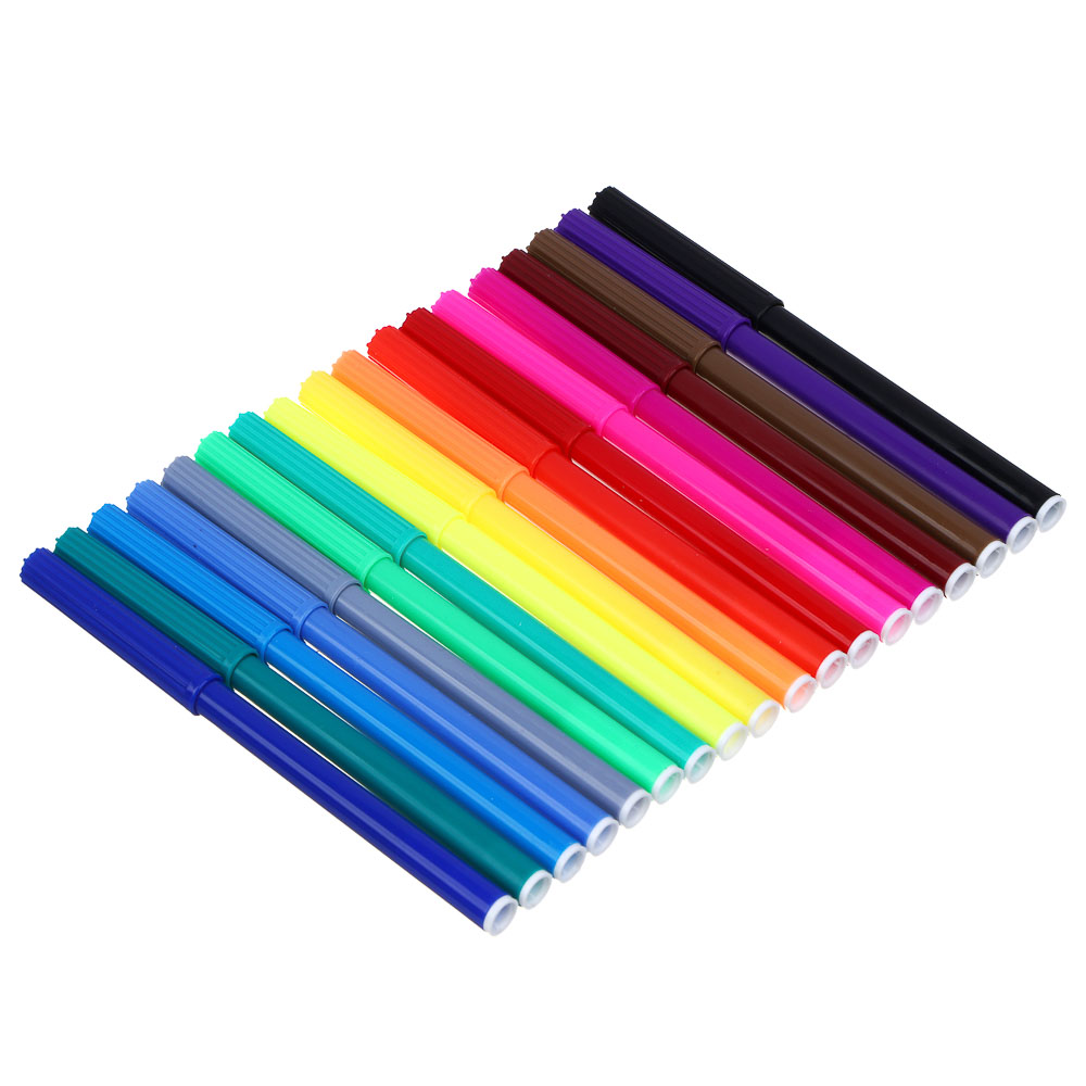 Фломастеры 18 цветов, "Аниме/Смайл", смываемые, цветной вентил. колпачок, цветная коробка, арт.№ 524-273