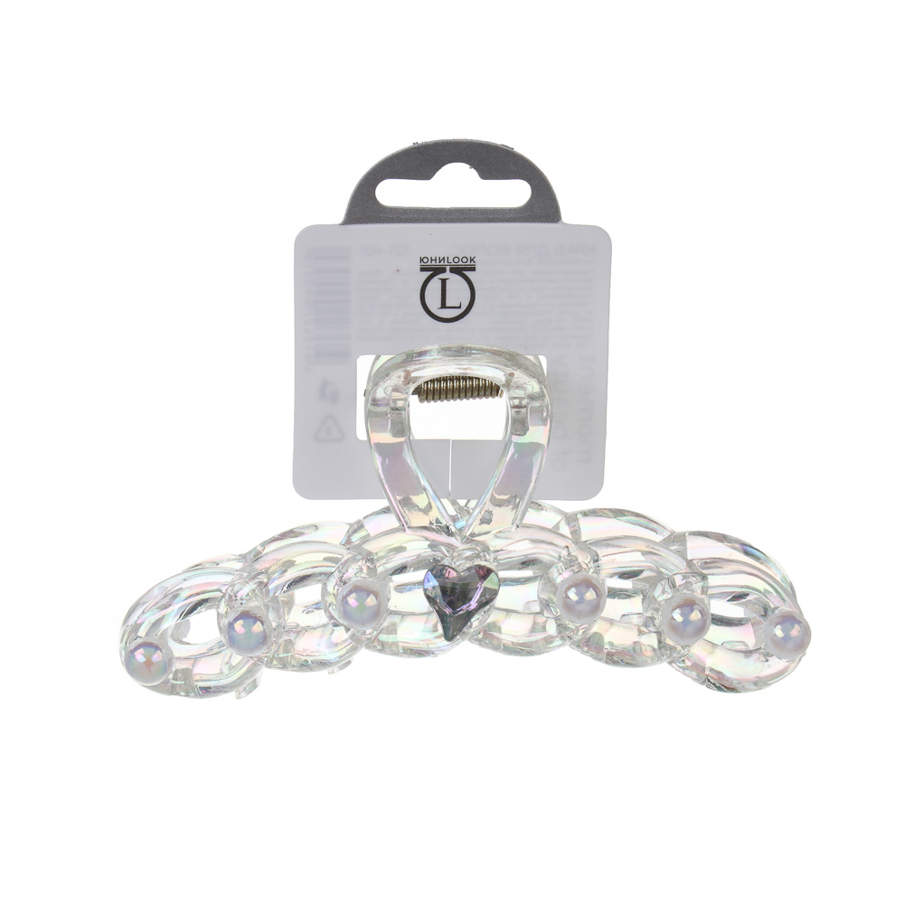 Краб для волос, тм ЮНИLOOK, 10-11см, пластик, 3 дизайна, #2, арт.№ 321-401