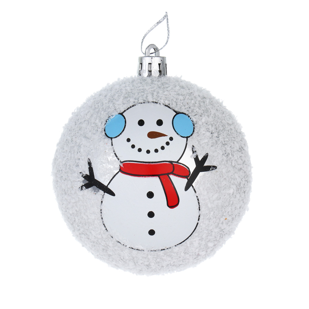 СНОУ БУМ Шар 8 см, белый снеговик с наушниками 26-469, арт.№ 373-619