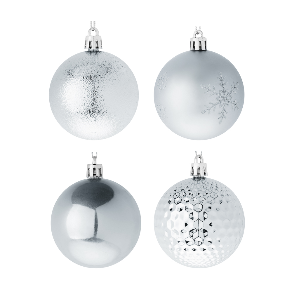 СНОУ БУМ Набор шаров 6 см, 24 шт, пластик, глиттер, 26-207, арт.№ 309-077