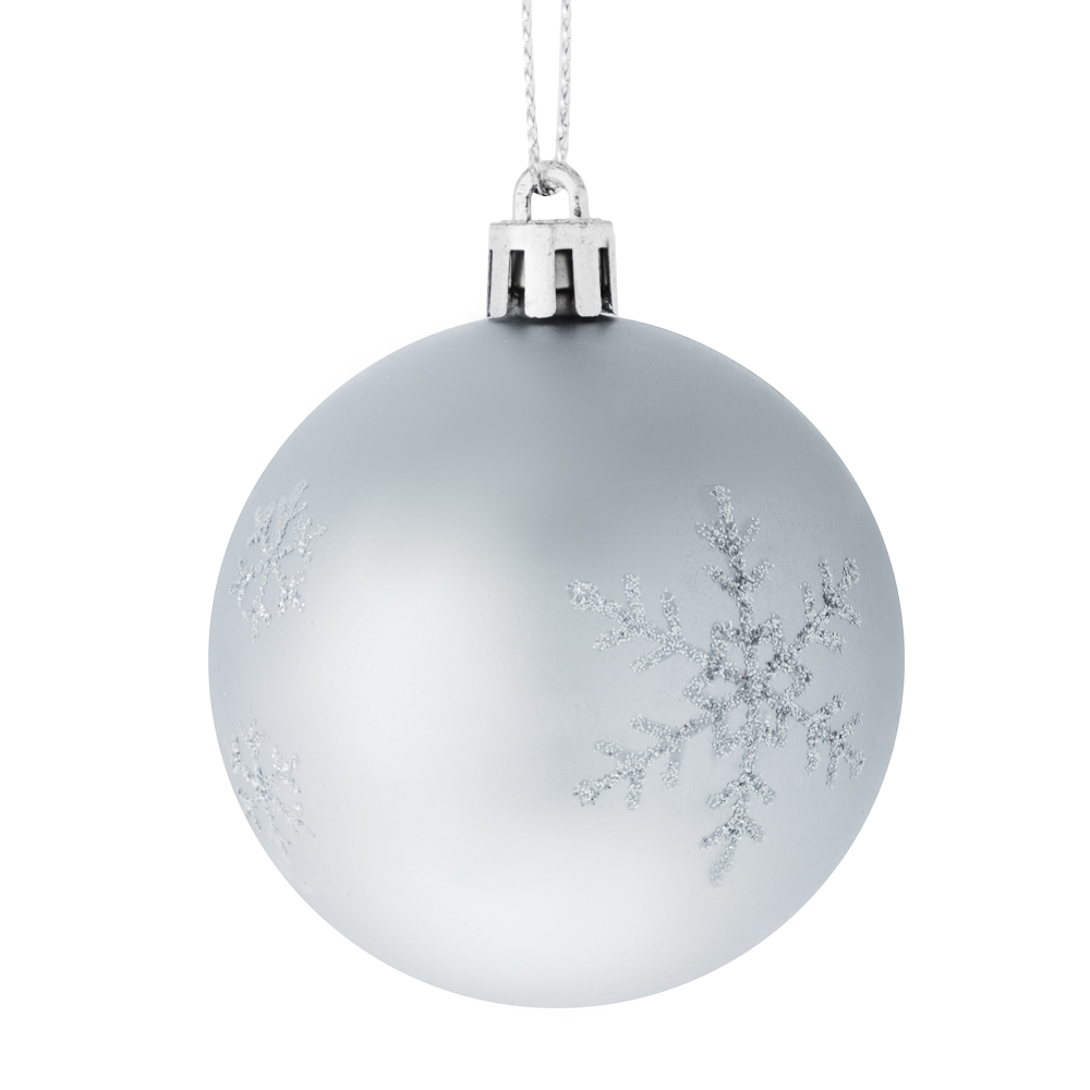 СНОУ БУМ Набор шаров 6 см, 24 шт, пластик, глиттер, 26-207, арт.№ 309-077