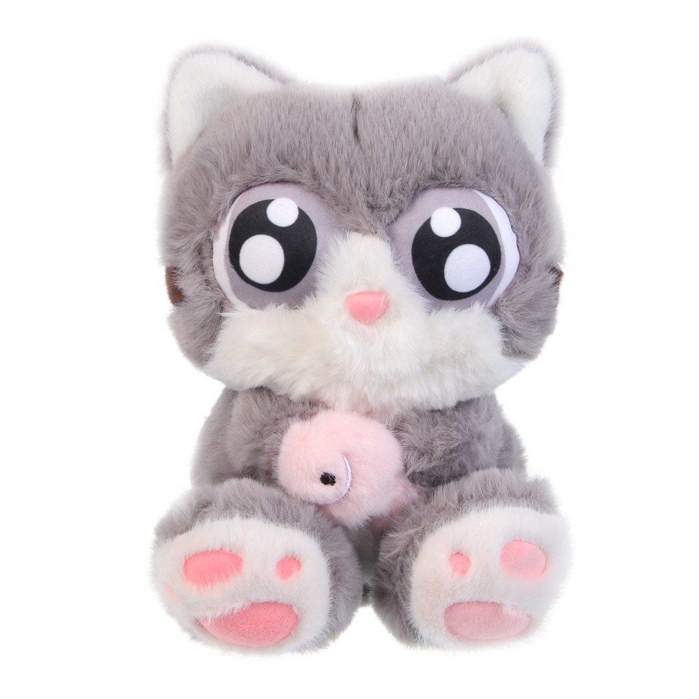 ИГРОЛЕНД Игрушка мягкая "Котя с рыбкой", 23 см, полиэстер, арт.№ 264-518