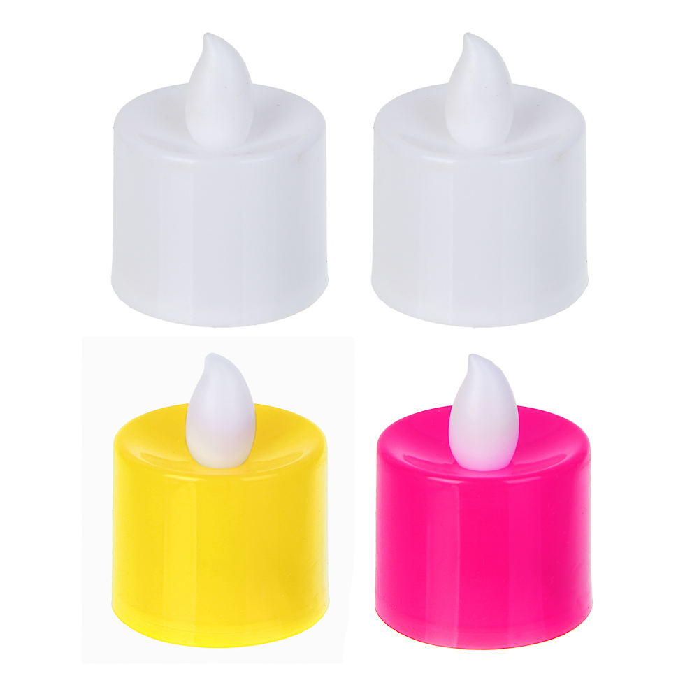 СНОУ БУМ Набор 2шт, светильник декор. LED в виде свечи, 3,7х4,5см, PP, 3хAG3, 1 режим, 2 дизайна, арт.№ 392-127