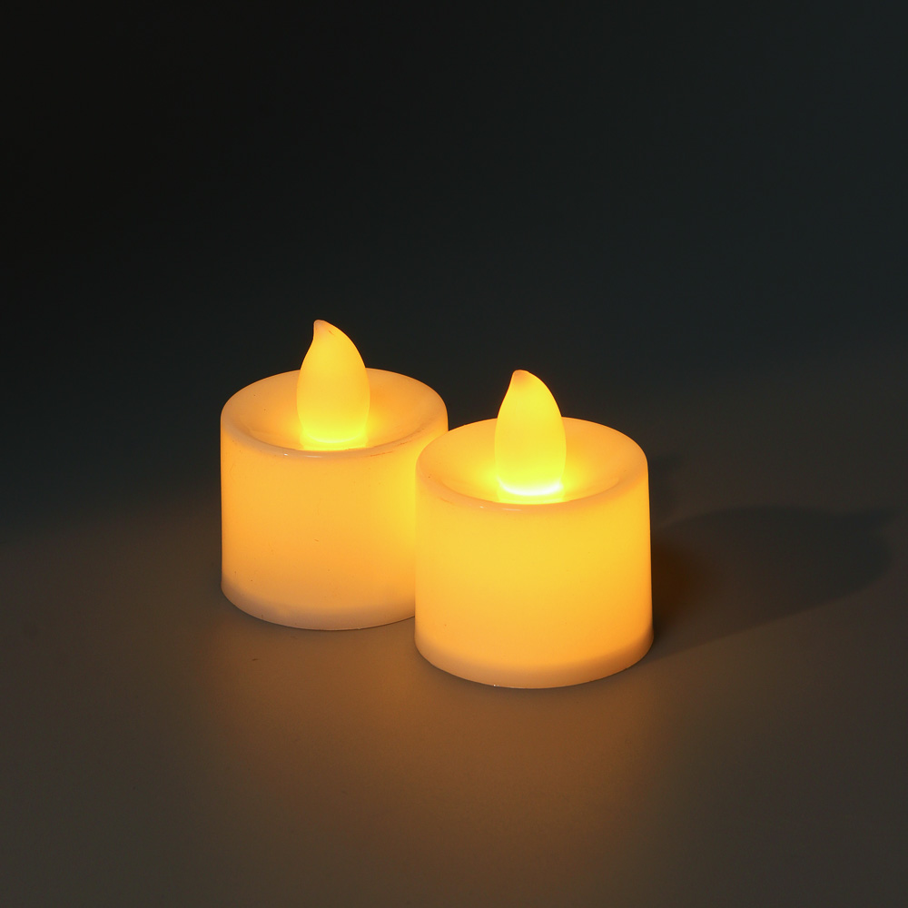 СНОУ БУМ Набор 2шт, светильник декор. LED в виде свечи, 3,7х4,5см, PP, 3хAG3, 1 режим, 2 дизайна, арт.№ 392-127