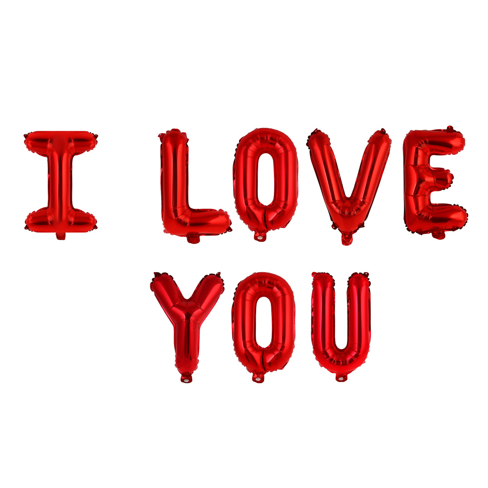 Набор воздушных шаров тм Fntastic буквы I LOVE YOU, 40 см размер буквы, фольгированные, красный, арт.№ 518-317