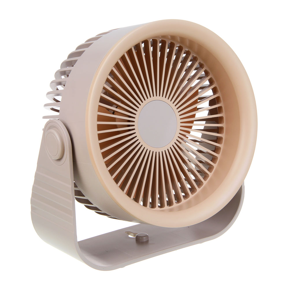 LEBEN Вентилятор настольный аккумуляторный, емкость 3600 мАч, беж., арт.№ 243-017