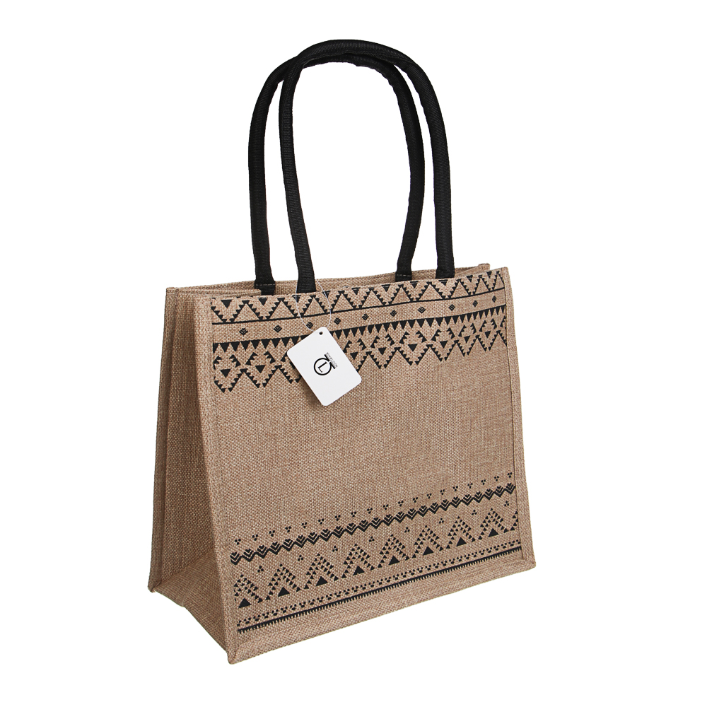 Сумка пляжная на плечо с длинными ручками, на кнопке, тм ЮL, 34x30x17 см, хлопок, лен, 3 вида, арт.№ 328-315