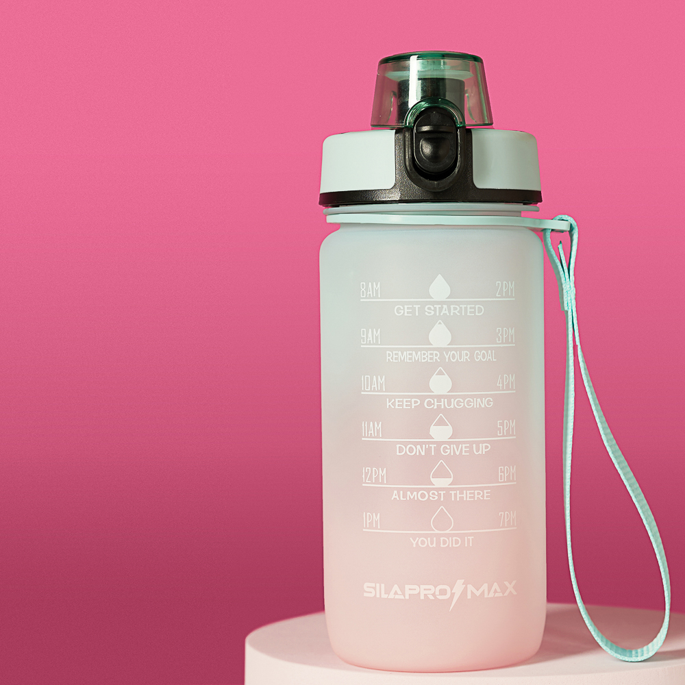 SILAPRO MAX Бутылка спортивная с замком, LOTUS-EGGSHELL BLUE, 550мл, РС, арт.№ 088-073