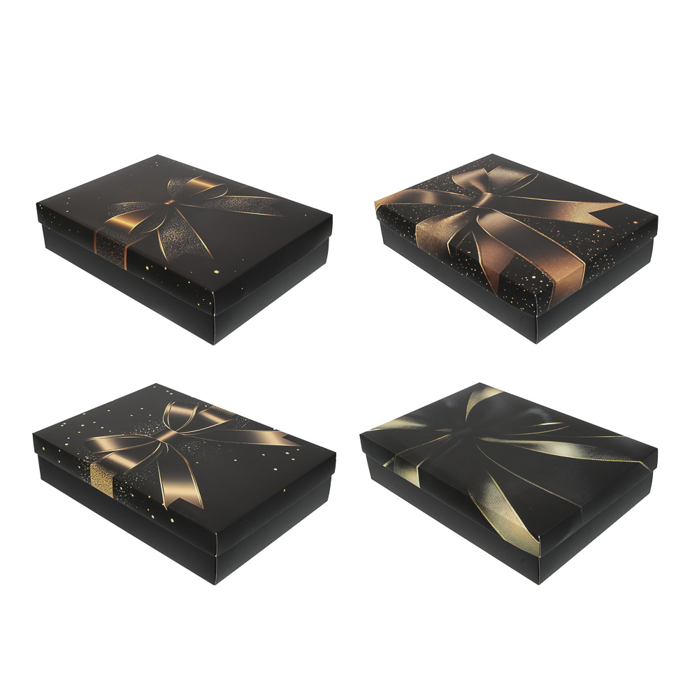 Коробка складная 32x23x7,2см, бумага, 4 дизайна, арт.№ 207-238