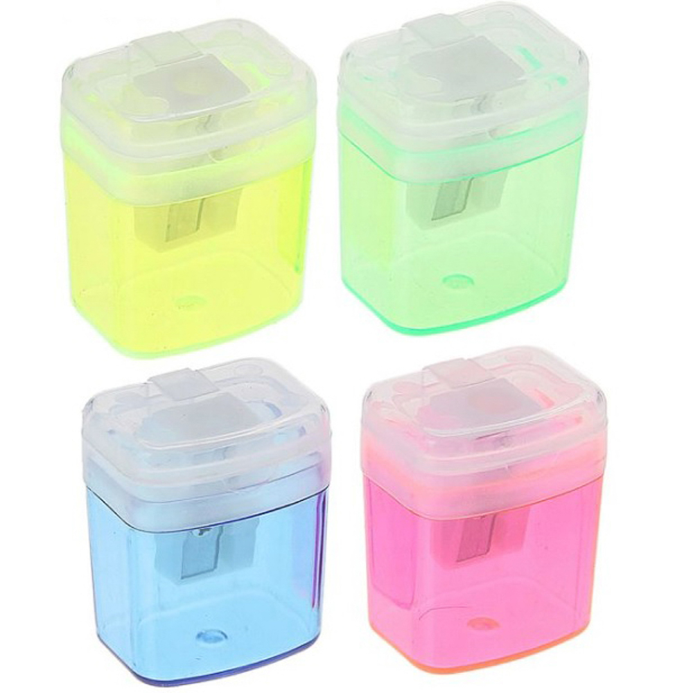 ClipStudio Точилка с контейнером, 1 отверстие, пластик, металл, 4 цвета, арт.№ 607-053