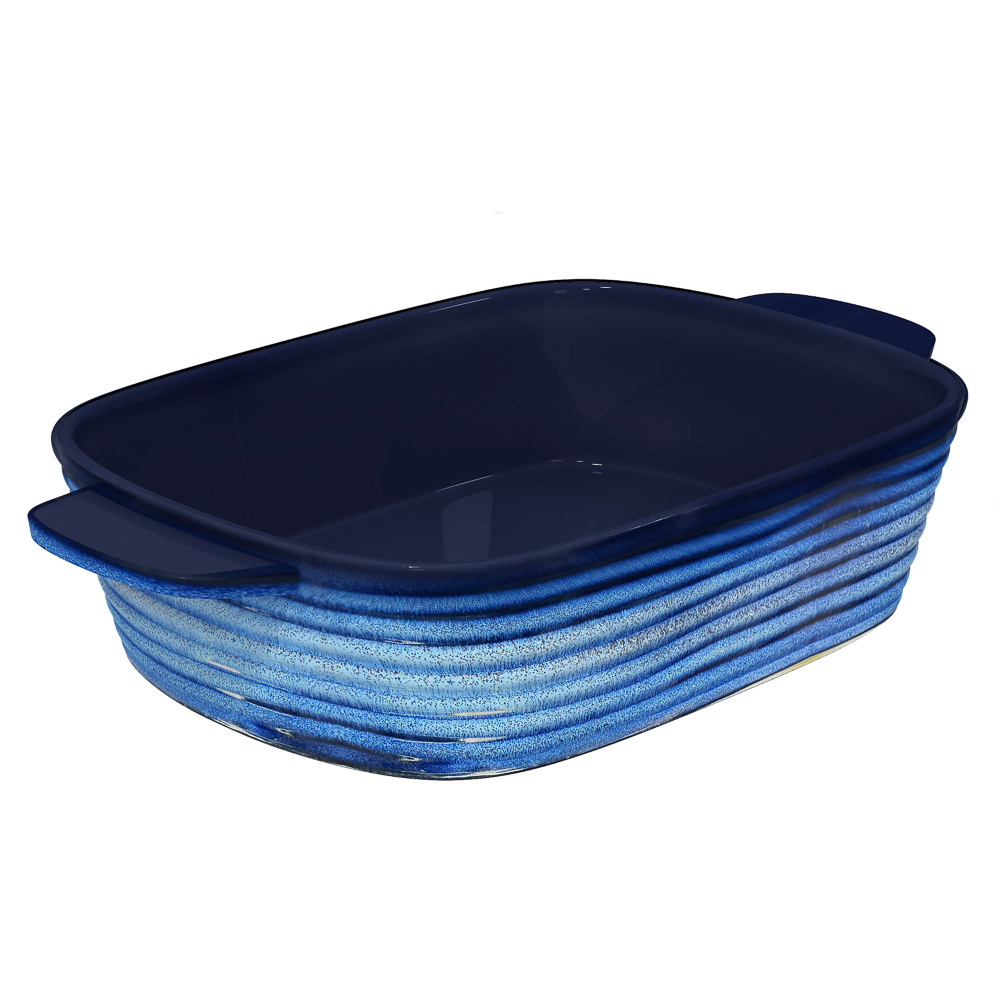 Форма для запекания и сервировки прямоугольная 28,7х17,3х6,1см тм MILLIMI синий, керамика, арт.№ 826-004