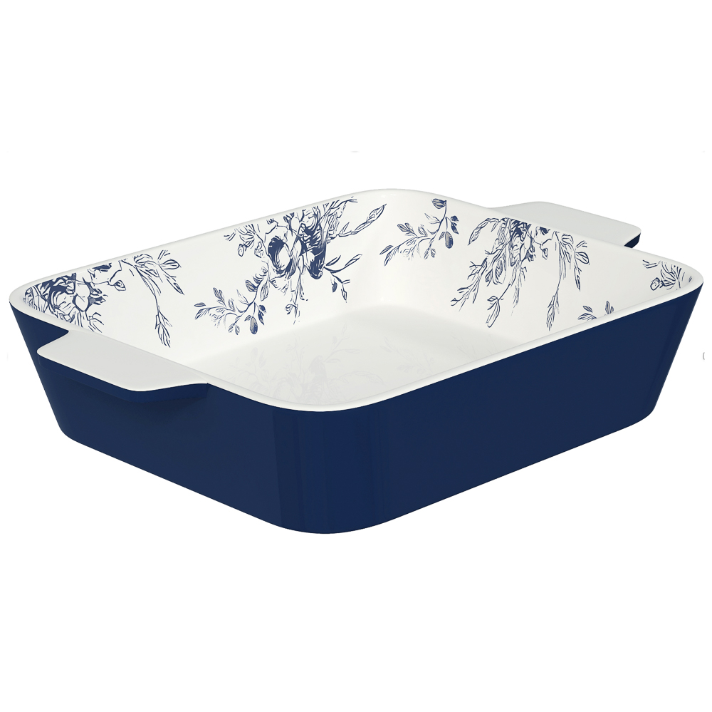 Форма для запекания и сервировки прямоугольная 28,2х19,5х5,8см тм MILLIMI цветы, керамика, арт.№ 826-006