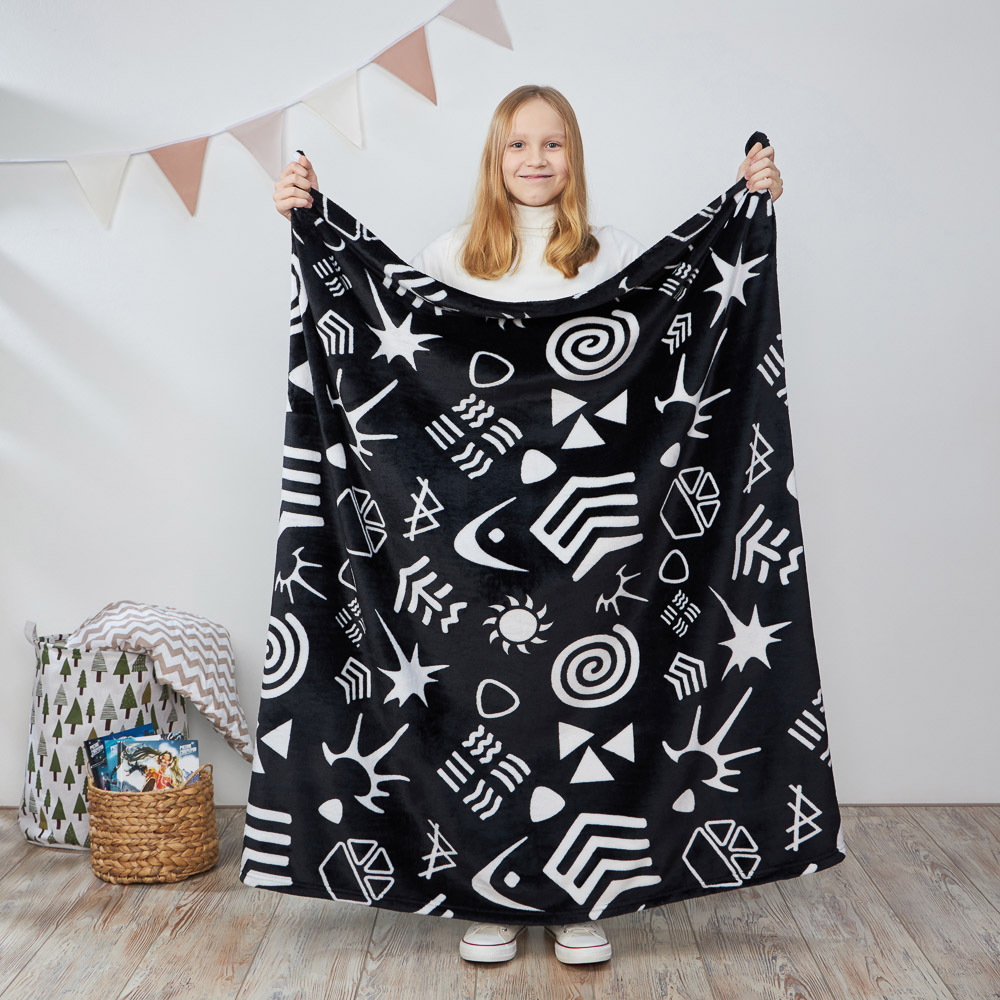 BY Русские супергерои Плед микрофибра, 130х150см, 230гр/м, черно-белый, арт.№ 486-042