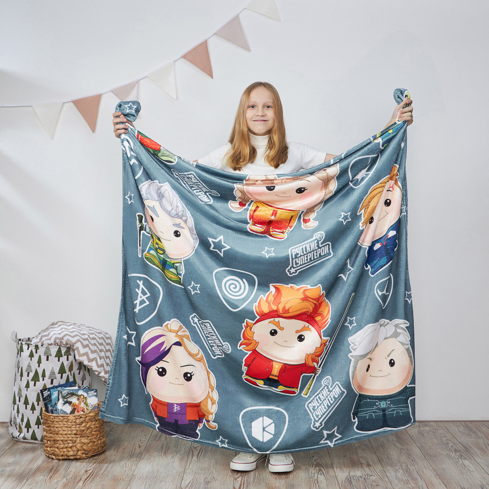 BY Русские супергерои Плед микрофибра, 150х200см, 240гр/м, арт.№ 486-044