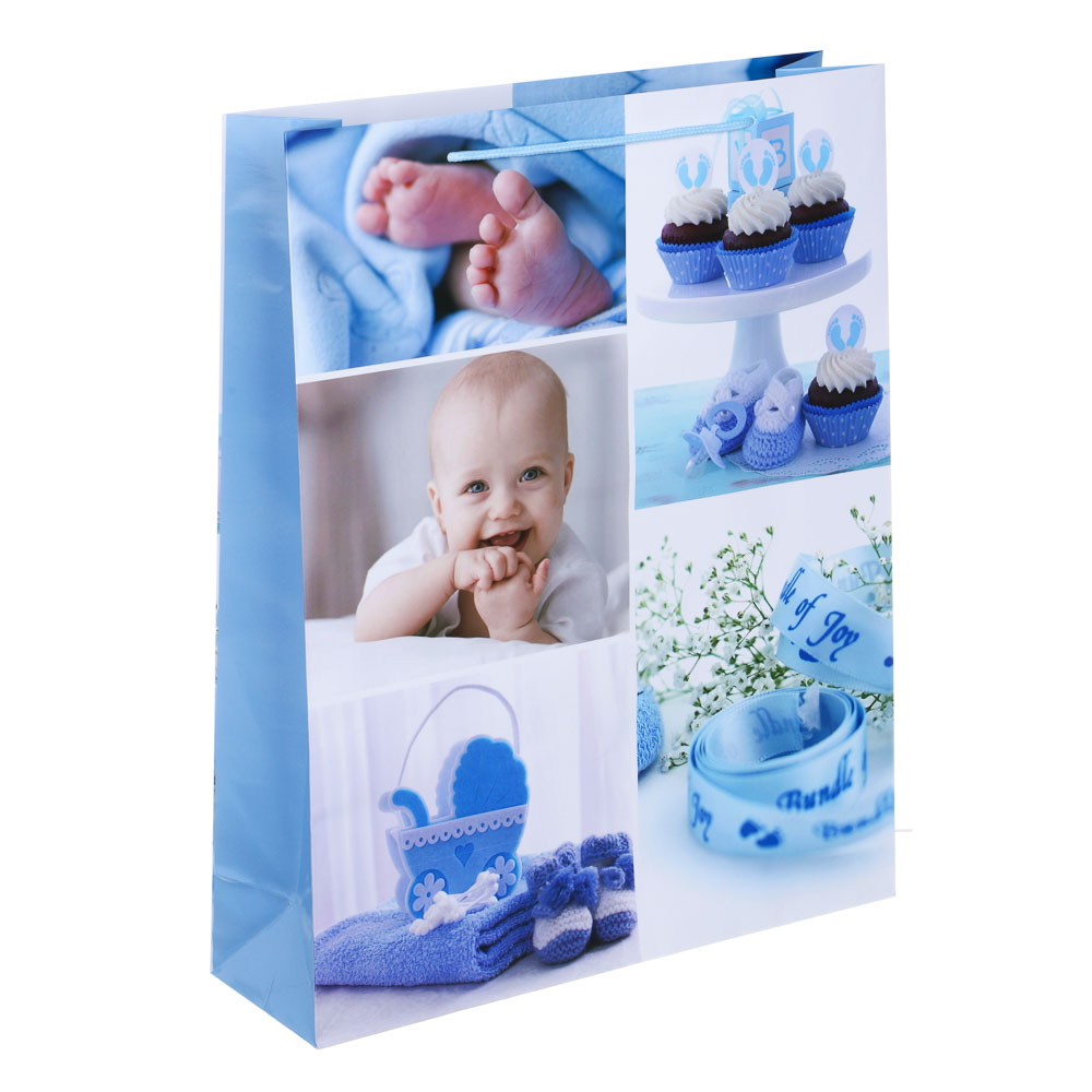 Пакет подарочный бумажный, XXL 32x40x10 см, 128 гр, 4 дизайна, BABY, арт.№ 507-343