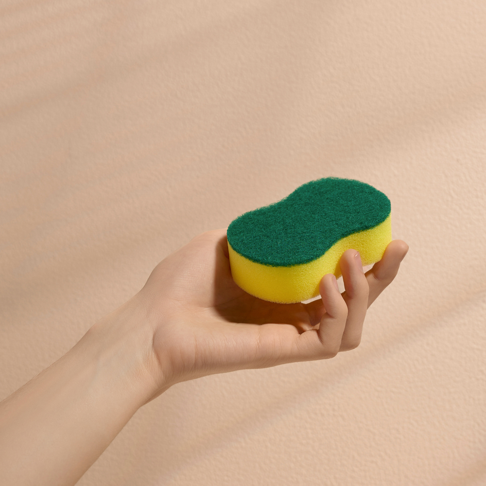 Губки для уборки с чистящим слоем тм VETTA, 3 шт, 7х10,5х2,5см, поролон, абразив, арт.№ 441-029