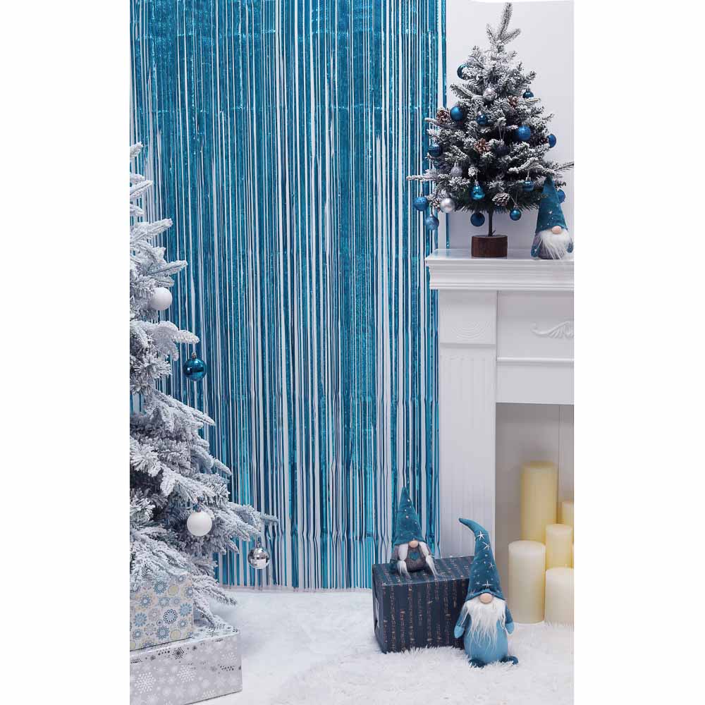 СНОУ БУМ Занавеска из дождика, голографическая, 200х100см, ПЭТ, 6 цветов, арт.№ 315-003