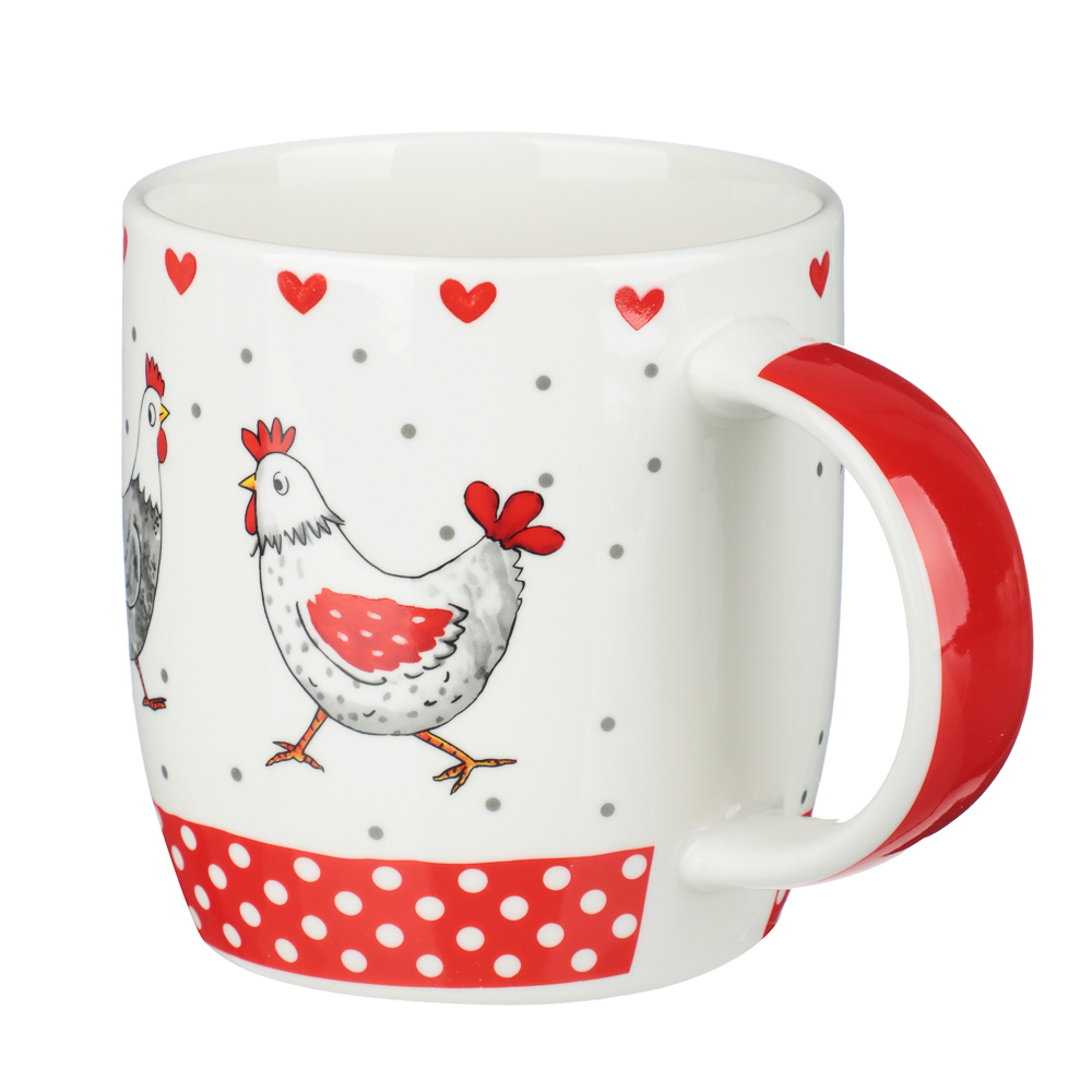 Кружка тм MILLIMI, Курочка Ряба 365 мл, 4дизайна, фарфор, арт.№ 806-460