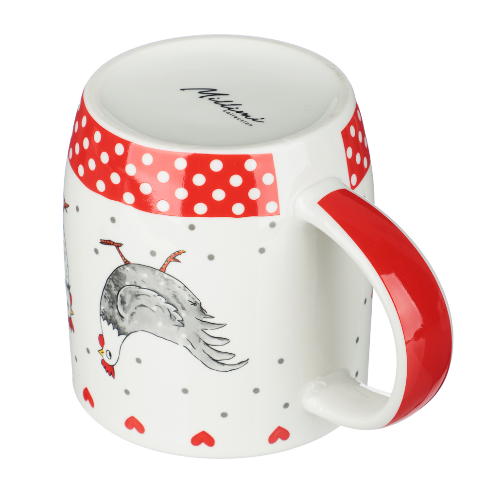 Кружка тм MILLIMI, Курочка Ряба 365 мл, 4дизайна, фарфор, арт.№ 806-460