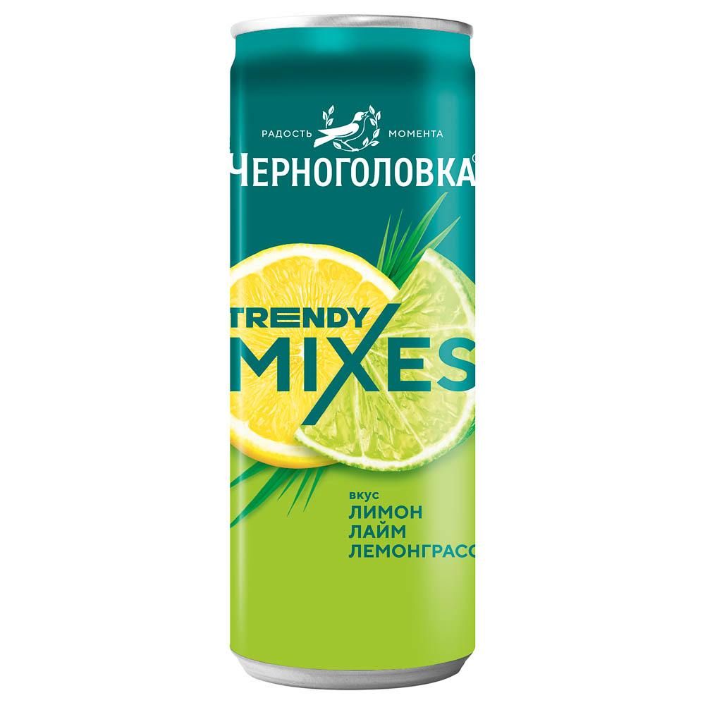 Напиток безалкогольный Черноголовка Mixes со вкусом лимона, лайма и лемонграсса 0,33л ж/б, арт.№ 201-417