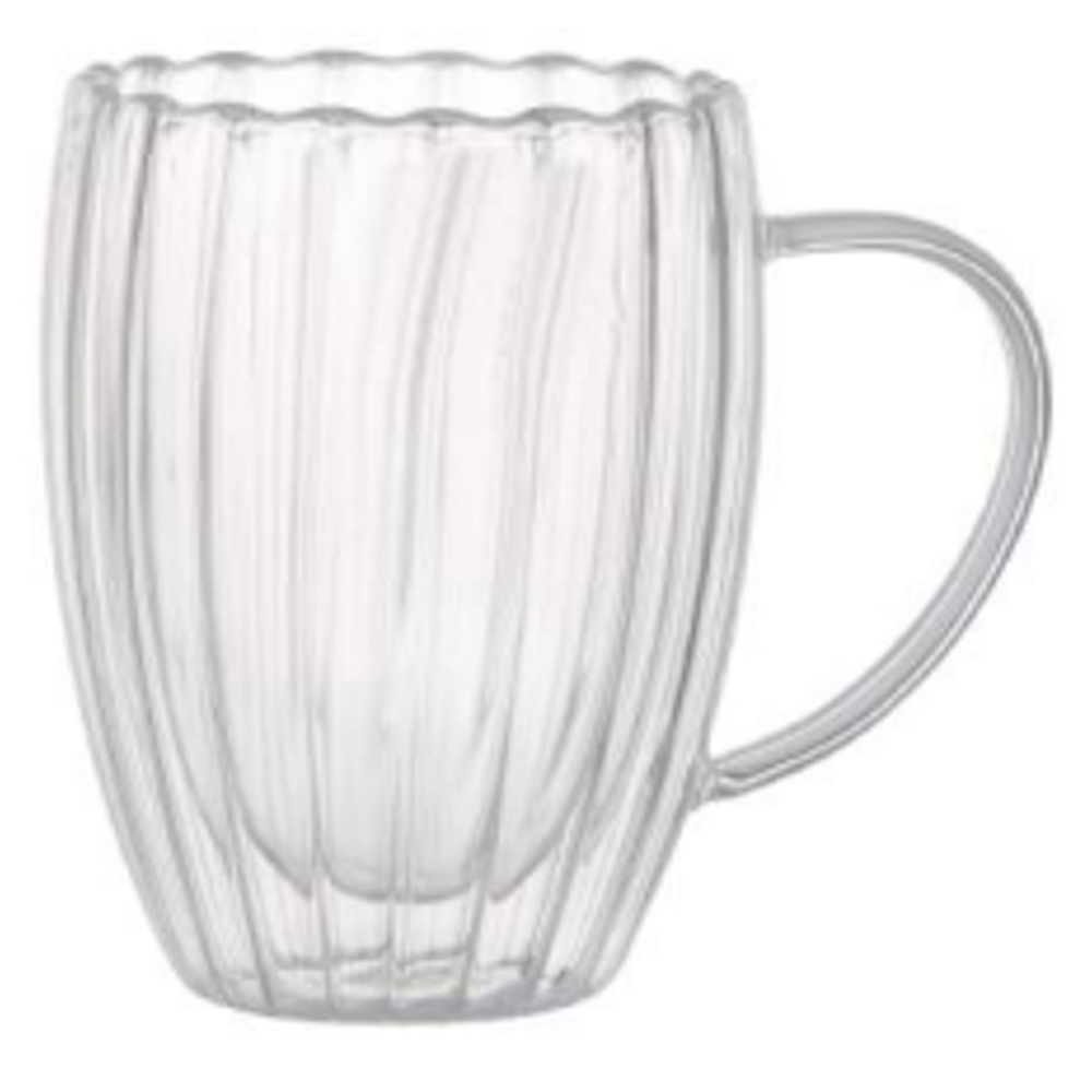 Кружка с двойными стенками тм MILLIMI Симпл, 350мл, стекло, арт.№ 878-689