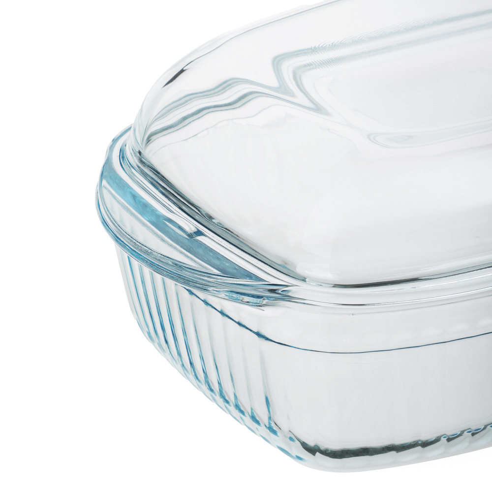 SATOSHI Утятница жаропрочная, рельеф, стекло, 37х22х9см, 4.5л, арт.№ 825-050