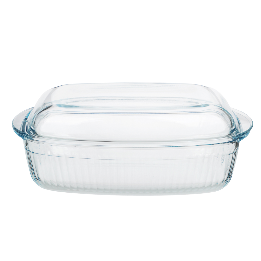 SATOSHI Утятница жаропрочная, рельеф, стекло, 37х22х9см, 4.5л, арт.№ 825-050